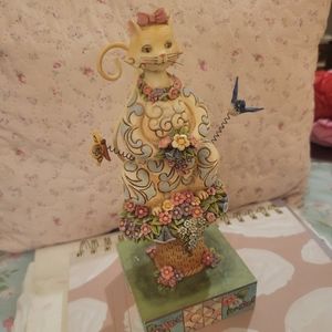 Jim shore sitting pretty cat with bird